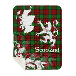 Sherpa Blanket - Tartan Blanket Thistle and Lion Scottish Clan Kerr Modern Plaid Blanket, plaid sherpa blanket queen,purple sherpa blanket,queen sherpa blanket,queen size sherpa blanket,red sherpa blanket,scottish tartan blankets,sherpa blanket,sherpa christmas blanket