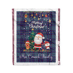 Personalized Gift Tartan Plaid Blanket Clan MacCormick With Funny Santa Snowman Reindeer Merry Christmas Fleece Blanket, Home Living Room, Plaid Blanket, Tartan Blanket, Scottish Blanket, Buffalo fleece blanket, Christmas Blanket