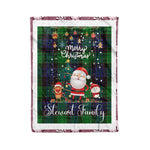 Personalized Gift Tartan Plaid Blanket Clan Stewart Old Modern With Funny Santa Snowman Reindeer Merry Christmas Fleece Blanket, Home Living Room, Plaid Blanket, Tartan Blanket, Scottish Blanket, Buffalo fleece blanket, Christmas Blanket
