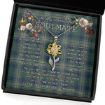 To My Beautiful Soulmate Sunflower Necklace In Your Eyes I Have Found My Home Clan Kennedy Tartan Jewelry For Girlfriend, Tartan Sunflower Pendant Necklace, Scottish Tartan Jewelry, valentine necklace, necklace girlfriend, necklace for wife, cute necklaces for girlfriend, jewelry for girlfriend, to my soulmate necklace, to my future wife necklace