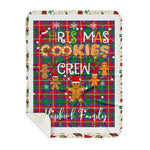 Personalized Gift Tartan Plaid Blanket Clan Hopkirk With Christmas Cookie Baking Crew Christmas Gift Sherpa Blanket, tartan sherpa blanket,buffalo plaid sherpa blanket,christmas sherpa blanket,Christmas Throw Blanket,green plaid sherpa blanket,green sherpa blanket