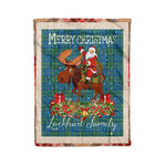 Personalized Gift Plaid Tartan Blanket Clan Lockhart Ancient With Moose Lover Xmas Gift Santa Riding Christmas Fleece Blanket