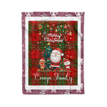 Personalized Gift Tartan Plaid Blanket Clan Comyn Red With Funny Santa Snowman Reindeer Merry Christmas Fleece Blanket, Home Living Room, Plaid Blanket, Tartan Blanket, Scottish Blanket, Buffalo fleece blanket, Christmas Blanket