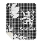 Sherpa Blanket - Tartan Blanket Thistle and Lion Scottish Clan MacPhee Black Plaid Blanket, plaid sherpa blanket queen,purple sherpa blanket,queen sherpa blanket,queen size sherpa blanket,red sherpa blanket,scottish tartan blankets,sherpa blanket,sherpa christmas blanket