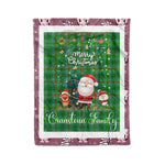 Personalized Gift Tartan Plaid Blanket Clan Cranstoun Ancient With Funny Santa Snowman Reindeer Merry Christmas Fleece Blanket, Home Living Room, Plaid Blanket, Tartan Blanket, Scottish Blanket, Buffalo fleece blanket, Christmas Blanket
