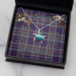 Sea Turtle Necklace To My Beautiful Soulmate Necklace In Your Eyes I Have Found My Home Clan RCAF Tartan Blue Turtle Necklace