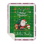 Personalized Gift Tartan Plaid Blanket Clan Masterton With Funny Santa Snowman Reindeer Merry Christmas Gift Sherpa Blanket, blue plaid sherpa blanket,blue tartan sherpa blanket,Buchan,buffalo plaid sherpa blanket,christmas sherpa blanket,Christmas Throw Blanket