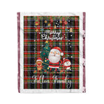 Personalized Gift Tartan Plaid Blanket Clan Fulton With Funny Santa Snowman Reindeer Merry Christmas Fleece Blanket, Christmas Blanket, Plaid Blanket, Tartan Blanket,Scottish Blanket