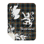 Sherpa Blanket - Tartan Blanket Thistle and Lion Scottish Clan Denniston Plaid Blanket, plaid sherpa blanket queen,purple sherpa blanket,queen sherpa blanket,queen size sherpa blanket,red sherpa blanket,scottish tartan blankets,sherpa blanket,sherpa christmas blanket