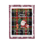Personalized Gift Tartan Plaid Blanket Clan Francis With Funny Santa Snowman Reindeer Merry Christmas Fleece Blanket, Christmas Blanket, Plaid Blanket, Tartan Blanket,Scottish Blanket