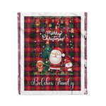 Personalized Gift Tartan Plaid Blanket Clan Belshes With Funny Santa Snowman Reindeer Merry Christmas Fleece Blanket, Home Living Room, Plaid Blanket, Tartan Blanket, Scottish Blanket, Buffalo fleece blanket, Christmas Blanket