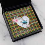 Sea Turtle Necklace Gift for My Beautiful Girlfriend Valentines Necklace Clan MacMillan Tartan Blue Turtle Necklace