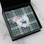 Sea Turtle Necklace Gift for My Beautiful Girlfriend Valentines Necklace Clan MacKenzie Dress Ancient Tartan Blue Turtle Necklace
