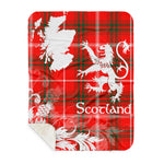 Sherpa Blanket - Tartan Blanket Thistle and Lion Scottish Clan Duke Of Rothesay Plaid Blanket, plaid sherpa blanket queen,purple sherpa blanket,queen sherpa blanket,queen size sherpa blanket,red sherpa blanket,scottish tartan blankets,sherpa blanket,sherpa christmas blanket