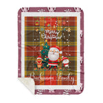 Personalized Gift Tartan Plaid Blanket Clan Buchanan Old Set Weathered With Funny Santa Snowman Reindeer Merry Christmas Gift Sherpa Blanket, blue plaid sherpa blanket,blue tartan sherpa blanket,Buchan,buffalo plaid sherpa blanket,christmas sherpa blanket,Christmas Throw Blanket