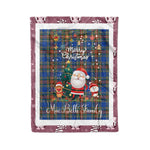 Personalized Gift Tartan Plaid Blanket Clan MacBeth Ancient With Funny Santa Snowman Reindeer Merry Christmas Fleece Blanket, Home Living Room, Plaid Blanket, Tartan Blanket, Scottish Blanket, Buffalo fleece blanket, Christmas Blanket