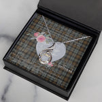 Rising Phoenix Necklace - Valentine Necklace Clan Gordon Weathered Tartan Gift for Girlfriend, Gift for My Wife Rising Phoenix Necklace