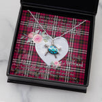 Sea Turtle Necklace Gift for My Beautiful Girlfriend Valentines Necklace Clan Little Tartan Blue Turtle Necklace
