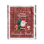 Personalized Gift Tartan Plaid Blanket Clan Pennington With Funny Santa Snowman Reindeer Merry Christmas Fleece Blanket, Home Living Room, Plaid Blanket, Tartan Blanket, Scottish Blanket, Buffalo fleece blanket, Christmas Blanket
