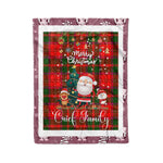 Personalized Gift Tartan Plaid Blanket Clan Crief With Funny Santa Snowman Reindeer Merry Christmas Fleece Blanket, Home Living Room, Plaid Blanket, Tartan Blanket, Scottish Blanket, Buffalo fleece blanket, Christmas Blanket