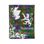 Scotstee Shop Tartan Plaid Fleece Blankets Thistle and Lion Scottish Clan Stewart of Appin Hunting Plaid Blanket