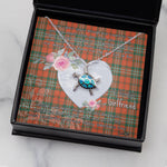 Sea Turtle Necklace Gift for My Beautiful Girlfriend Valentines Necklace Clan Scott Ancient Tartan Blue Turtle Necklace