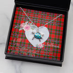 Sea Turtle Necklace Gift for My Beautiful Girlfriend Valentines Necklace Clan Paterson Red Tartan Blue Turtle Necklace