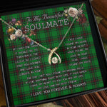 To My Beautiful Soulmate Necklace In Your Eyes I Have Found My Home Clan Kinloch Tartan Wishbone Dancing Necklace