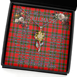 To My Beautiful Soulmate Sunflower Necklace In Your Eyes I Have Found My Home Clan Butter Tartan Jewelry For Girlfriend, Tartan Sunflower Pendant Necklace, Scottish Tartan Jewelry, valentine necklace, necklace girlfriend, necklace for wife, cute necklaces for girlfriend, jewelry for girlfriend, to my soulmate necklace, to my future wife necklace
