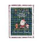 Personalized Gift Tartan Plaid Blanket Clan MacEwen Ancient With Funny Santa Snowman Reindeer Merry Christmas Fleece Blanket, Home Living Room, Plaid Blanket, Tartan Blanket, Scottish Blanket, Buffalo fleece blanket, Christmas Blanket