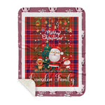 Personalized Gift Tartan Plaid Blanket Clan Lumsden With Funny Santa Snowman Reindeer Merry Christmas Gift Sherpa Blanket, blue plaid sherpa blanket,blue tartan sherpa blanket,Buchan,buffalo plaid sherpa blanket,christmas sherpa blanket,Christmas Throw Blanket