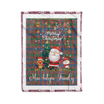 Personalized Gift Tartan Plaid Blanket Clan MacIntyre Ancient With Funny Santa Snowman Reindeer Merry Christmas Fleece Blanket, Home Living Room, Plaid Blanket, Tartan Blanket, Scottish Blanket, Buffalo fleece blanket, Christmas Blanket