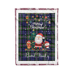 Personalized Gift Tartan Plaid Blanket Clan Baird With Funny Santa Snowman Reindeer Merry Christmas Fleece Blanket, Home Living Room, Plaid Blanket, Tartan Blanket, Scottish Blanket, Buffalo fleece blanket, Christmas Blanket