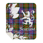 Sherpa Blanket - Tartan Blanket Thistle and Lion Scottish Clan Carnegie Ancient Plaid Blanket, plaid sherpa blanket queen,purple sherpa blanket,queen sherpa blanket,queen size sherpa blanket,red sherpa blanket,scottish tartan blankets,sherpa blanket,sherpa christmas blanket