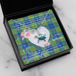 Sea Turtle Necklace Gift for My Beautiful Girlfriend Valentines Necklace Clan Barclay Hunting Tartan Blue Turtle Necklace