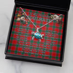 Sea Turtle Necklace To My Beautiful Soulmate Necklace In Your Eyes I Have Found My Home Clan Gordon of Abergeldie Tartan Blue Turtle Necklace