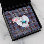Sea Turtle Necklace Gift for My Beautiful Girlfriend Valentines Necklace Clan Rutherford Hunting Tartan Blue Turtle Necklace