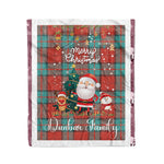Personalized Gift Tartan Plaid Blanket Clan Dunbar Ancient With Funny Santa Snowman Reindeer Merry Christmas Fleece Blanket, Home Living Room, Plaid Blanket, Tartan Blanket, Scottish Blanket, Buffalo fleece blanket, Christmas Blanket