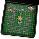 To My Beautiful Soulmate Sunflower Necklace In Your Eyes I Have Found My Home Clan MacArthur Tartan Jewelry For Girlfriend, Tartan Sunflower Pendant Necklace, Scottish Tartan Jewelry, valentine necklace, necklace girlfriend, necklace for wife, cute necklaces for girlfriend, jewelry for girlfriend, to my soulmate necklace, to my future wife necklace