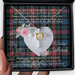 Gift For My Beautiful Girlfriend Necklace Valentine Necklace Clan Comyn Tartan Cross Dancing Necklace Scottish Tartan Jewelry