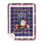 Personalized Gift Tartan Plaid Blanket Clan Kinnaird With Funny Santa Snowman Reindeer Merry Christmas Gift Sherpa Blanket, blue plaid sherpa blanket,blue tartan sherpa blanket,Buchan,buffalo plaid sherpa blanket,christmas sherpa blanket,Christmas Throw Blanket