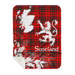 Sherpa Blanket - Tartan Blanket Thistle and Lion Scottish Clan Matheson Plaid Blanket, plaid sherpa blanket queen,purple sherpa blanket,queen sherpa blanket,queen size sherpa blanket,red sherpa blanket,scottish tartan blankets,sherpa blanket,sherpa christmas blanket