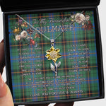 To My Beautiful Soulmate Sunflower Necklace In Your Eyes I Have Found My Home Clan Davidson Ancient Tartan Jewelry For Girlfriend