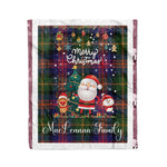 Personalized Gift Tartan Plaid Blanket Clan MacLennan With Funny Santa Snowman Reindeer Merry Christmas Fleece Blanket, Home Living Room, Plaid Blanket, Tartan Blanket, Scottish Blanket, Buffalo fleece blanket, Christmas Blanket