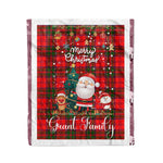 Personalized Gift Tartan Plaid Blanket Clan Grant Modern With Funny Santa Snowman Reindeer Merry Christmas Fleece Blanket, Christmas Blanket, Plaid Blanket, Tartan Blanket,Scottish Blanket