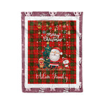 Personalized Gift Tartan Plaid Blanket Clan Adair With Funny Santa Snowman Reindeer Merry Christmas Fleece Blanket, Home Living Room, Plaid Blanket, Tartan Blanket, Scottish Blanket, Buffalo fleece blanket, Christmas Blanket