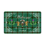 Doormat - Welcome Mat Scottish Clan Duncan of Sketraw Tartan Door Mat, Plaid Doormat With Thistle and Two Lion Scottish