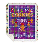 Personalized Gift Tartan Plaid Blanket Clan Jackson With Christmas Cookie Baking Crew Christmas Gift Sherpa Blanket, tartan sherpa blanket,buffalo plaid sherpa blanket,christmas sherpa blanket,Christmas Throw Blanket,green plaid sherpa blanket,green sherpa blanket