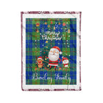 Personalized Gift Tartan Plaid Blanket Clan Barclay Hunting With Funny Santa Snowman Reindeer Merry Christmas Fleece Blanket, Home Living Room, Plaid Blanket, Tartan Blanket, Scottish Blanket, Buffalo fleece blanket, Christmas Blanket