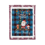 Personalized Gift Tartan Plaid Blanket Clan Home Ancient With Funny Santa Snowman Reindeer Merry Christmas Fleece Blanket, Christmas Blanket, Plaid Blanket, Tartan Blanket,Scottish Blanket